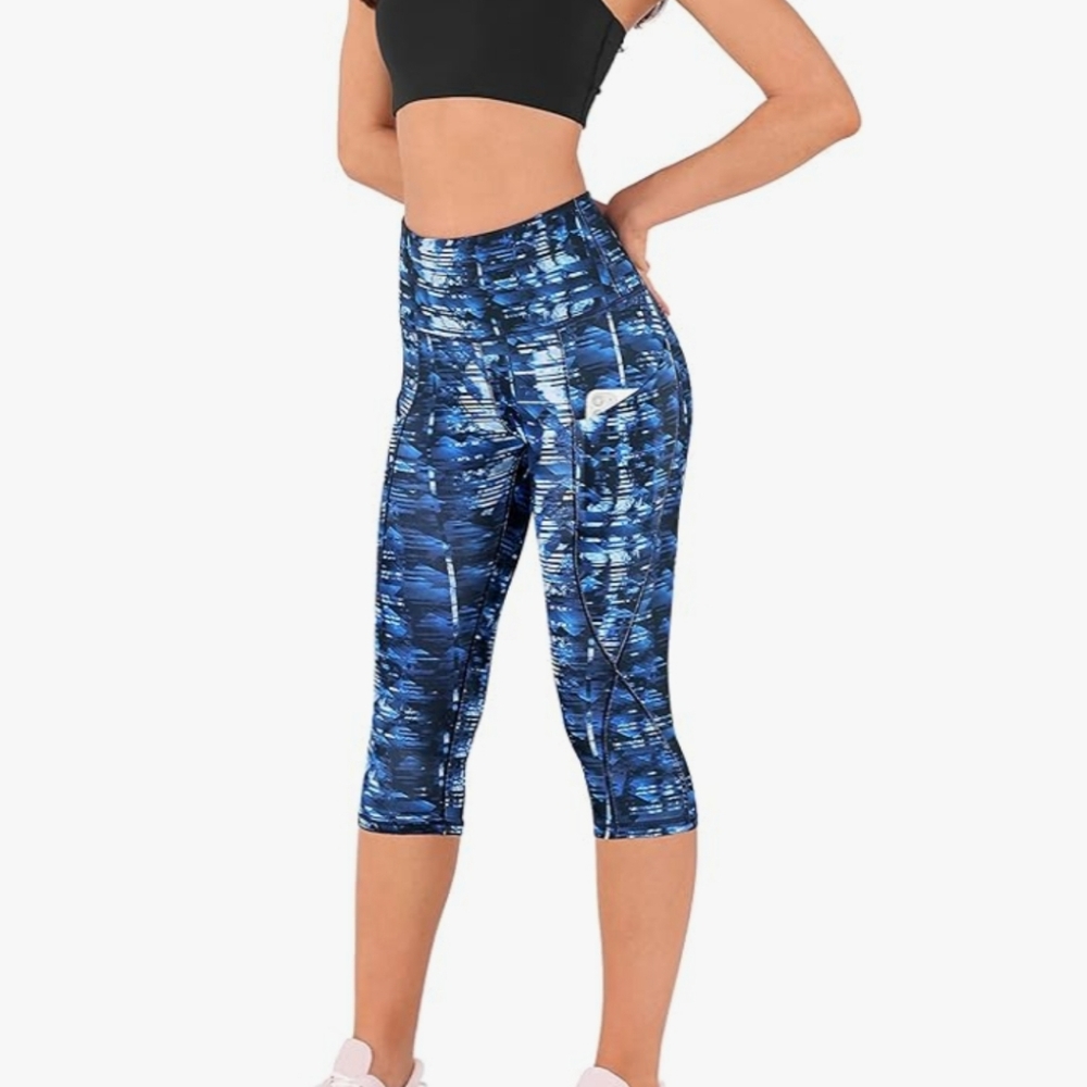 Ododos Capri Leggings: Indigo, Large 76% Poly/24%Spandex, 19" Insea… - Picture 2 of 6